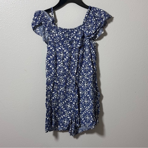 IZ byer Girls Blue floral romper size large - Picture 5 of 7